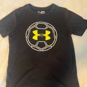 Under Armour Kids Tee with Yellow and Gray Logo